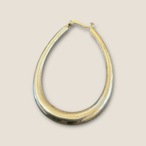 Sterling Silver Teardrop Hoop Earrings - Picture 3 of 7